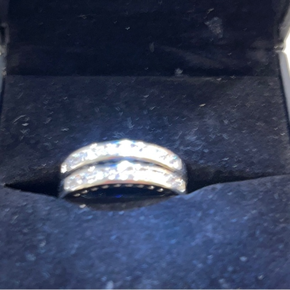 Elegant Silver Overlay CZ stackable Women's Rings